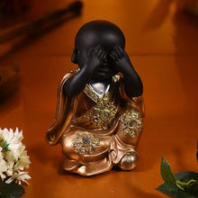 Load image into Gallery viewer, Buddhist Baby Monk In See No Evil Pose
