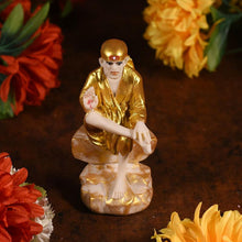Load image into Gallery viewer, Divine Golden Sitting Sai Baba Idol
