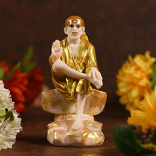 Load image into Gallery viewer, Divine Golden Sitting Sai Baba Idol
