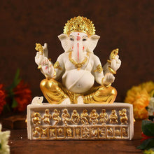 Load image into Gallery viewer, Sitting Ganesha With Zodiac Sign On Stand
