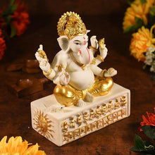 Load image into Gallery viewer, Sitting Ganesha With Zodiac Sign On Stand
