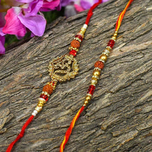 Load image into Gallery viewer, Fancy Rudraksha &amp; OM Rakhi (Set of 2)
