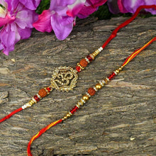 Load image into Gallery viewer, Fancy Rudraksha &amp; OM Rakhi (Set of 2)
