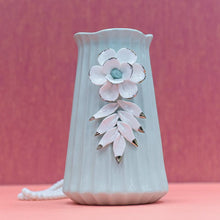 Load image into Gallery viewer, Tourqish Vase Pearl White Flower With Leaf
