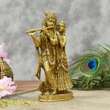 Load image into Gallery viewer, Empowering Brass Radha Krishna Idol/Murti
