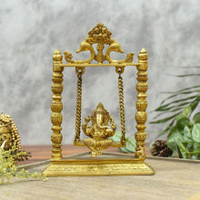 Load image into Gallery viewer, Brass Swinging Ganesha Idol/Murti
