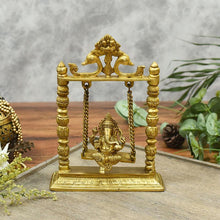 Load image into Gallery viewer, Brass Swinging Ganesha Idol/Murti
