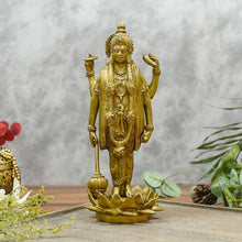 Load image into Gallery viewer, Standing Brass Lord Vishnu Idol/Murti
