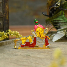 Load image into Gallery viewer, Silver Studded Ganesh Dashboard Idol
