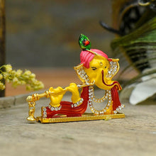 Load image into Gallery viewer, Silver Studded Ganesh Dashboard Idol
