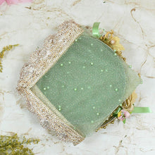 Load image into Gallery viewer, Graceful Green Beaded Thali Cover

