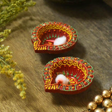 Load image into Gallery viewer, Beautifully Handcrafted Diya's (Set of 2)
