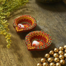 Load image into Gallery viewer, Beautifully Handcrafted Diya's (Set of 2)

