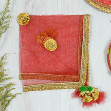 Load image into Gallery viewer, Exquisite Red Thali Cover
