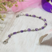 Load image into Gallery viewer, Silver Amethyst Crystal Bracelet

