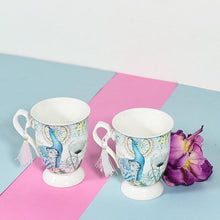 Load image into Gallery viewer, Peacock Design Vintage Tea Cups (Set of 2)

