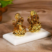 Load image into Gallery viewer, Laxmi Ganesh On Lotus Showpiece for Decor/Car Dashboard
