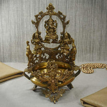 Load image into Gallery viewer, Antique Laxmi Ganesh And Saraswati Urli

