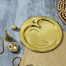 Load image into Gallery viewer, Traditional Brass Om Pooja Thali (Set Of 4)
