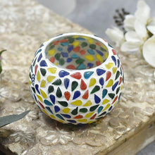 Load image into Gallery viewer, Mosaic Glass Tea-light Candle Holder with Tear Drop Pattern
