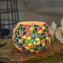 Load image into Gallery viewer, Mosaic Glass Tea-light Candle Holder with Tear Drop Pattern
