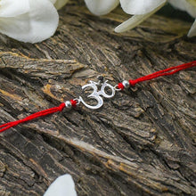 Load image into Gallery viewer, Auspicious OM Silver Rakhi
