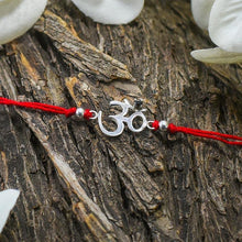 Load image into Gallery viewer, Auspicious OM Silver Rakhi
