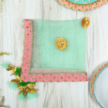 Load image into Gallery viewer, Mint &amp; Pink Thali Cover
