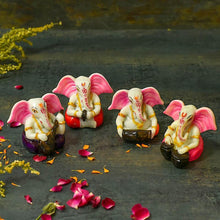Load image into Gallery viewer, Grand Ears Instrumental Ganesha Showpiece Set of 4
