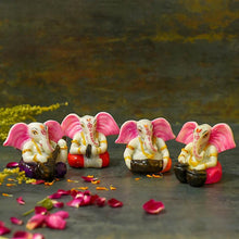 Load image into Gallery viewer, Grand Ears Instrumental Ganesha Showpiece Set of 4
