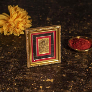 24K Gold Foil Panchmukhi Ganesha Card Frame