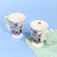 Load image into Gallery viewer, Violet Cage Theme Vintage Tea Cups (Set of 2)

