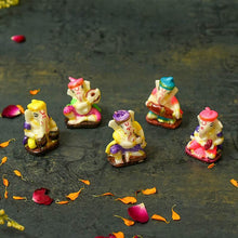 Load image into Gallery viewer, Cute Instrumental Ganesha Showpiece Set of 5

