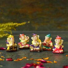 Load image into Gallery viewer, Cute Instrumental Ganesha Showpiece Set of 5
