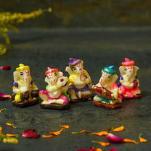 Load image into Gallery viewer, Cute Instrumental Ganesha Showpiece Set of 5
