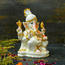 Load image into Gallery viewer, Beautiful Marble Dust Ganesh Idol/Murti
