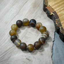 Load image into Gallery viewer, Matte Brown Stripe Agate Bracelet
