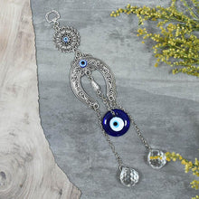 Load image into Gallery viewer, Evil Eye Horseshoe Good Luck Hanging
