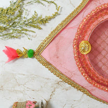 Load image into Gallery viewer, Gold &amp; Peach Beaded Thali Cover
