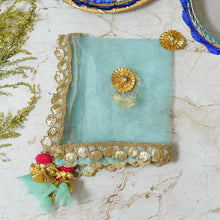 Load image into Gallery viewer, Turquoise Blue Thali Cover
