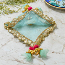 Load image into Gallery viewer, Turquoise Blue Thali Cover
