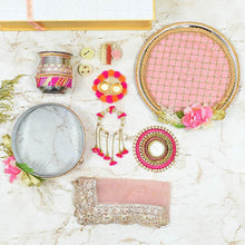 Load image into Gallery viewer, Rosy Pink Floral Karwa Chauth Gift Box
