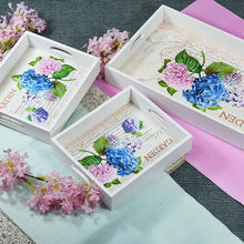 Load image into Gallery viewer, Floral Wooden Serving Tray Set Of 3
