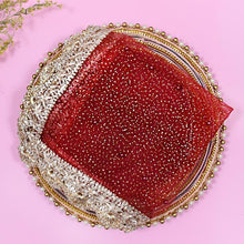Load image into Gallery viewer, Vibrant Red Beaded Thali Cover
