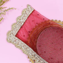 Load image into Gallery viewer, Vibrant Red Beaded Thali Cover

