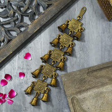 Load image into Gallery viewer, Antique Brass 11 Bells With Surya Figurine
