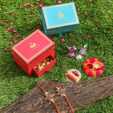 Load image into Gallery viewer, Order Floral Zardosi Rakhi Box Online
