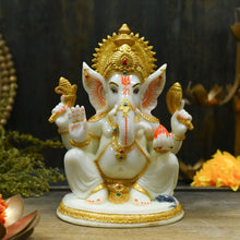 Load image into Gallery viewer, Golden Sitting Ganesha
