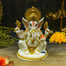 Load image into Gallery viewer, Golden Sitting Ganesha
