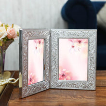 Load image into Gallery viewer, Silver Leaf Double Motif Photo Frame
